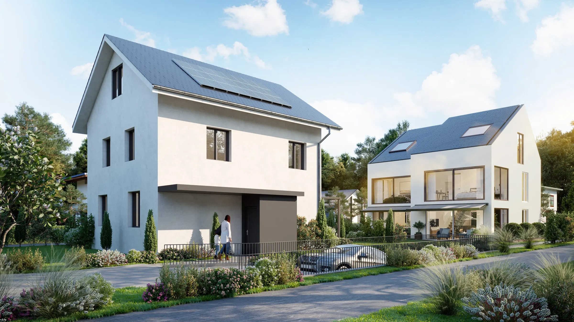 Visualisierung: Strassenansicht nach der Sanierung mit neuem Eingang