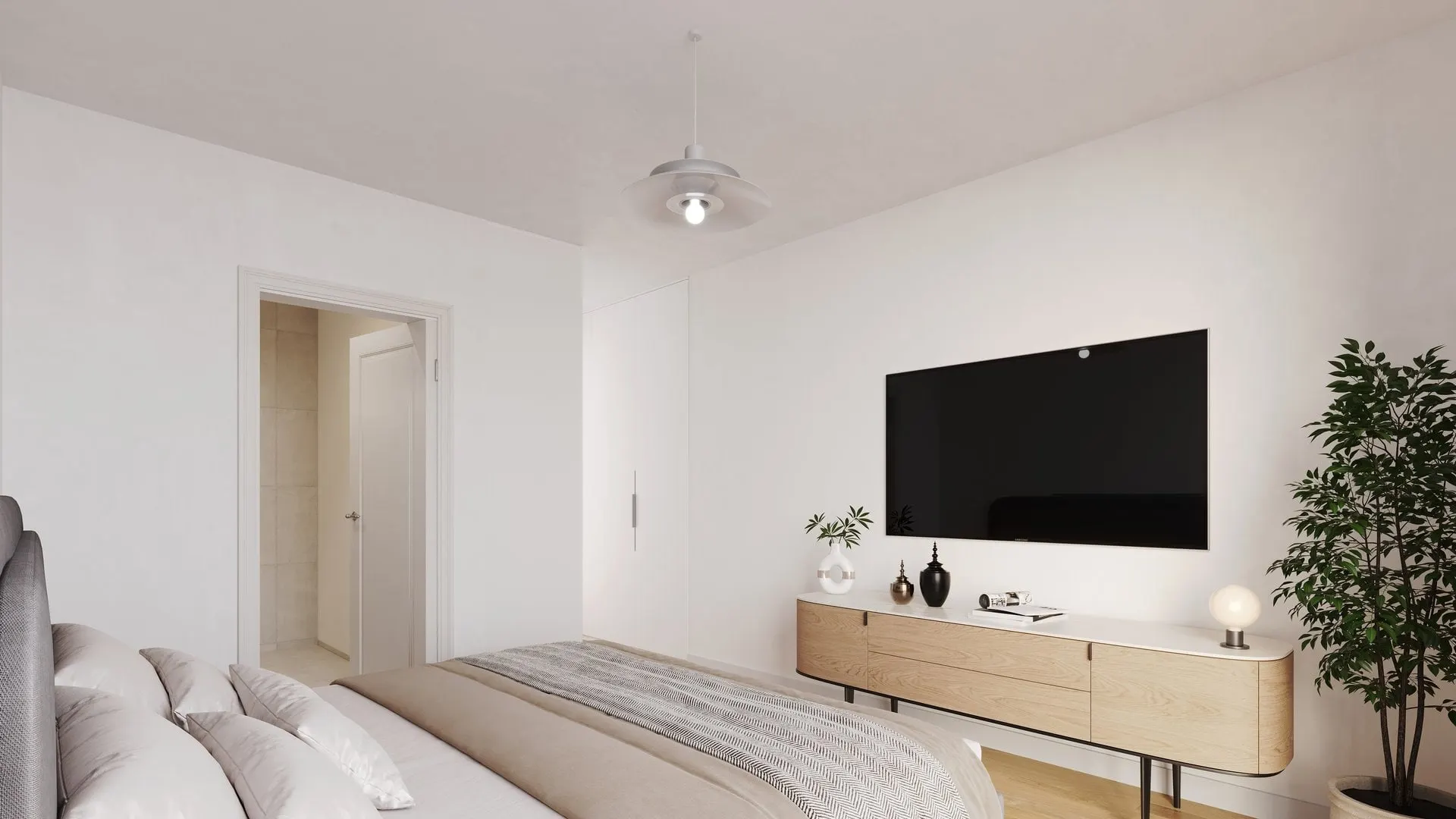 Visualisierung: Schlafzimmer mit Sideboard