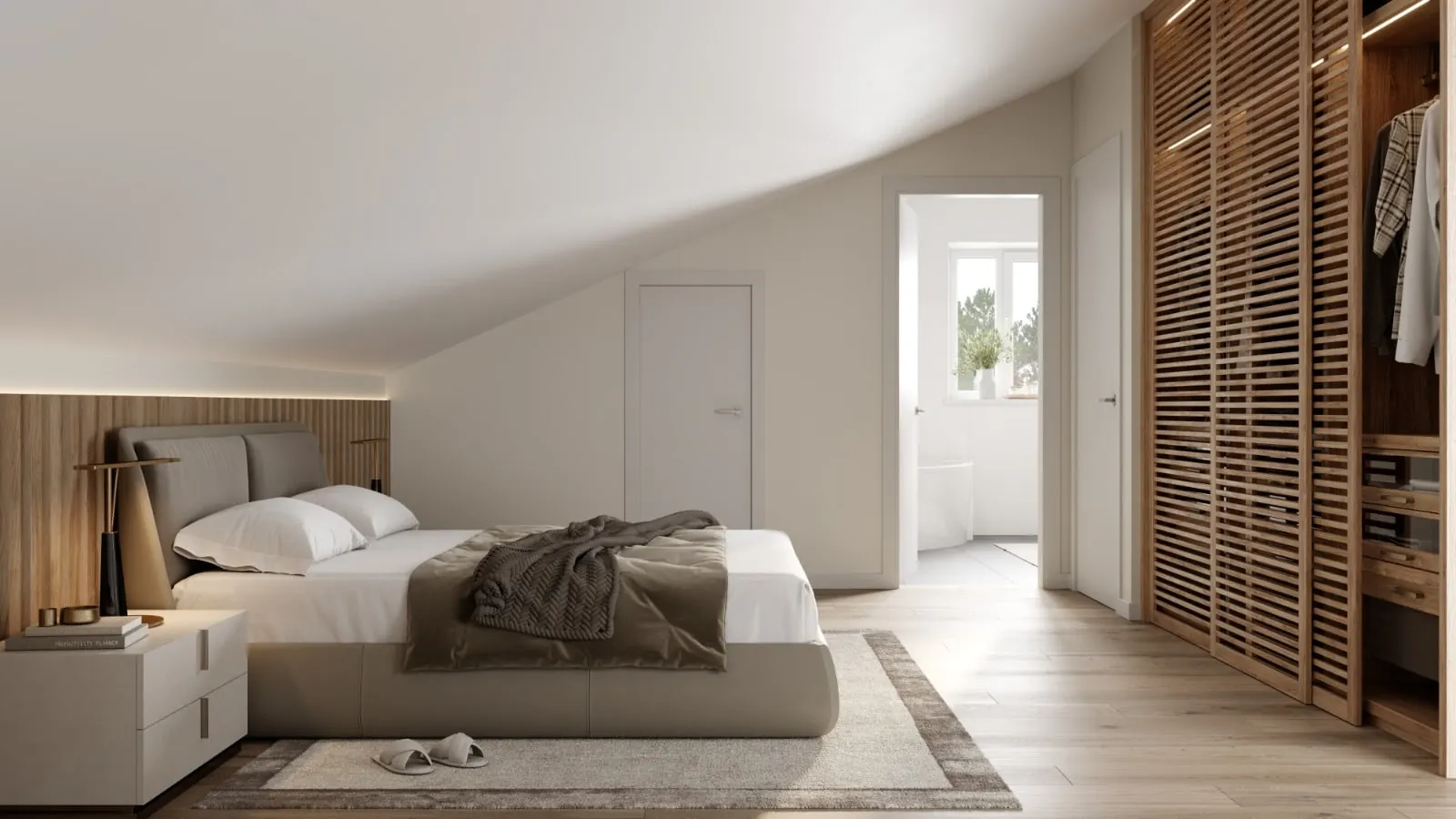Visualisierung: Schlafzimmer unter der Dachschräge