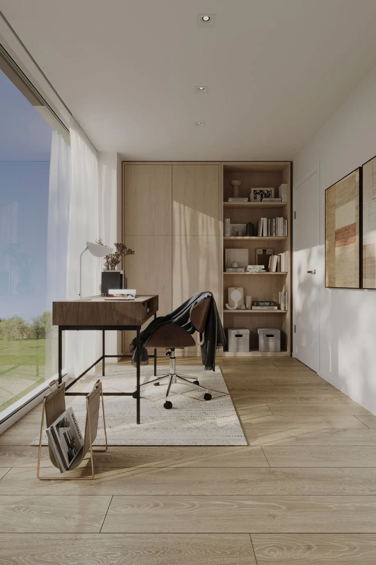 Visualisierung: Arbeitszimmer unter dem Dach