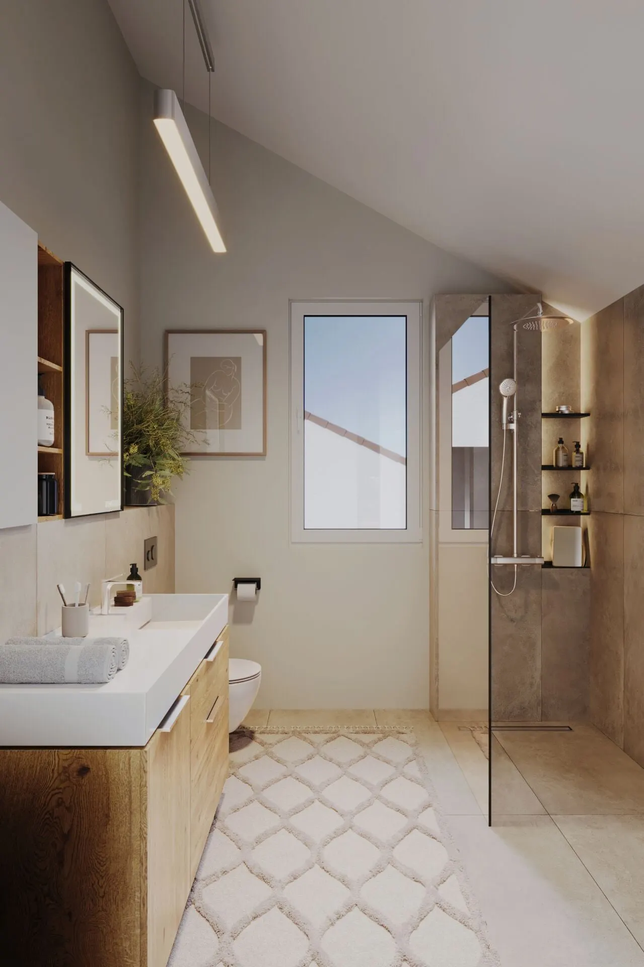 Visualisierung: Badezimmer mit Dusche