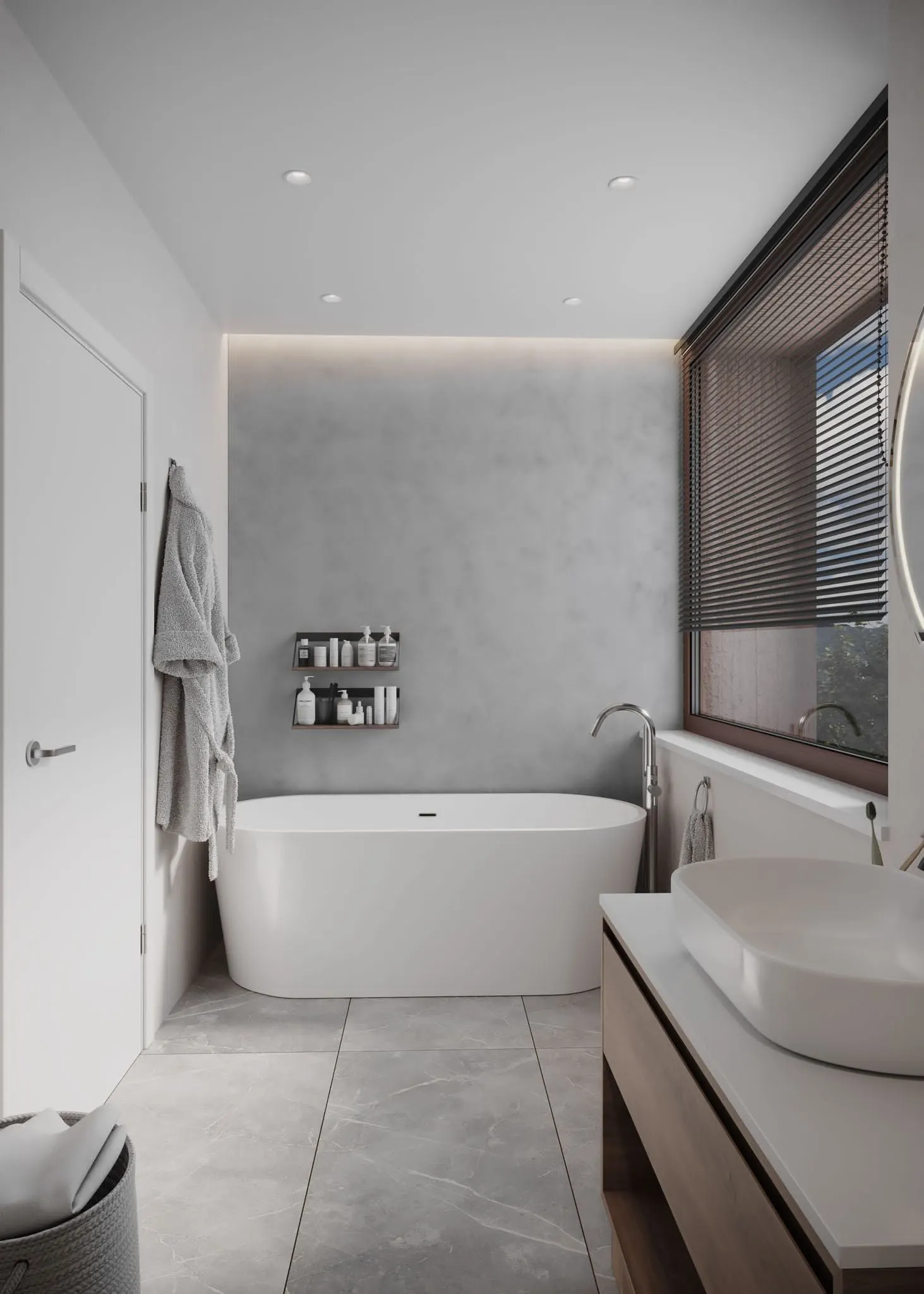 Visualisierung: Badezimmer mit freistehender Badewanne