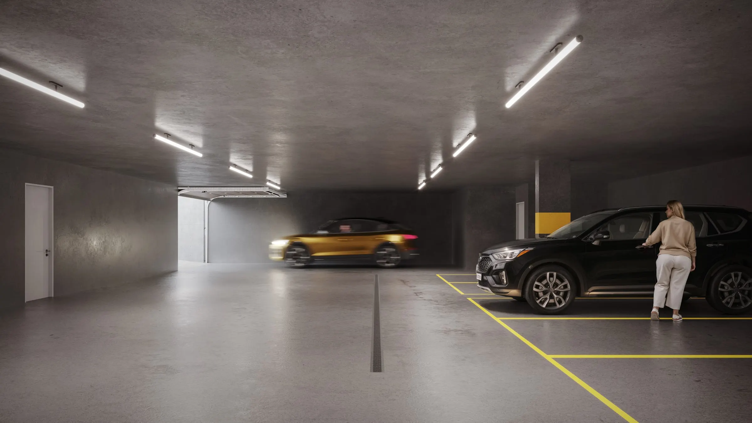 Visualisierung der Garage im Untergeschoss