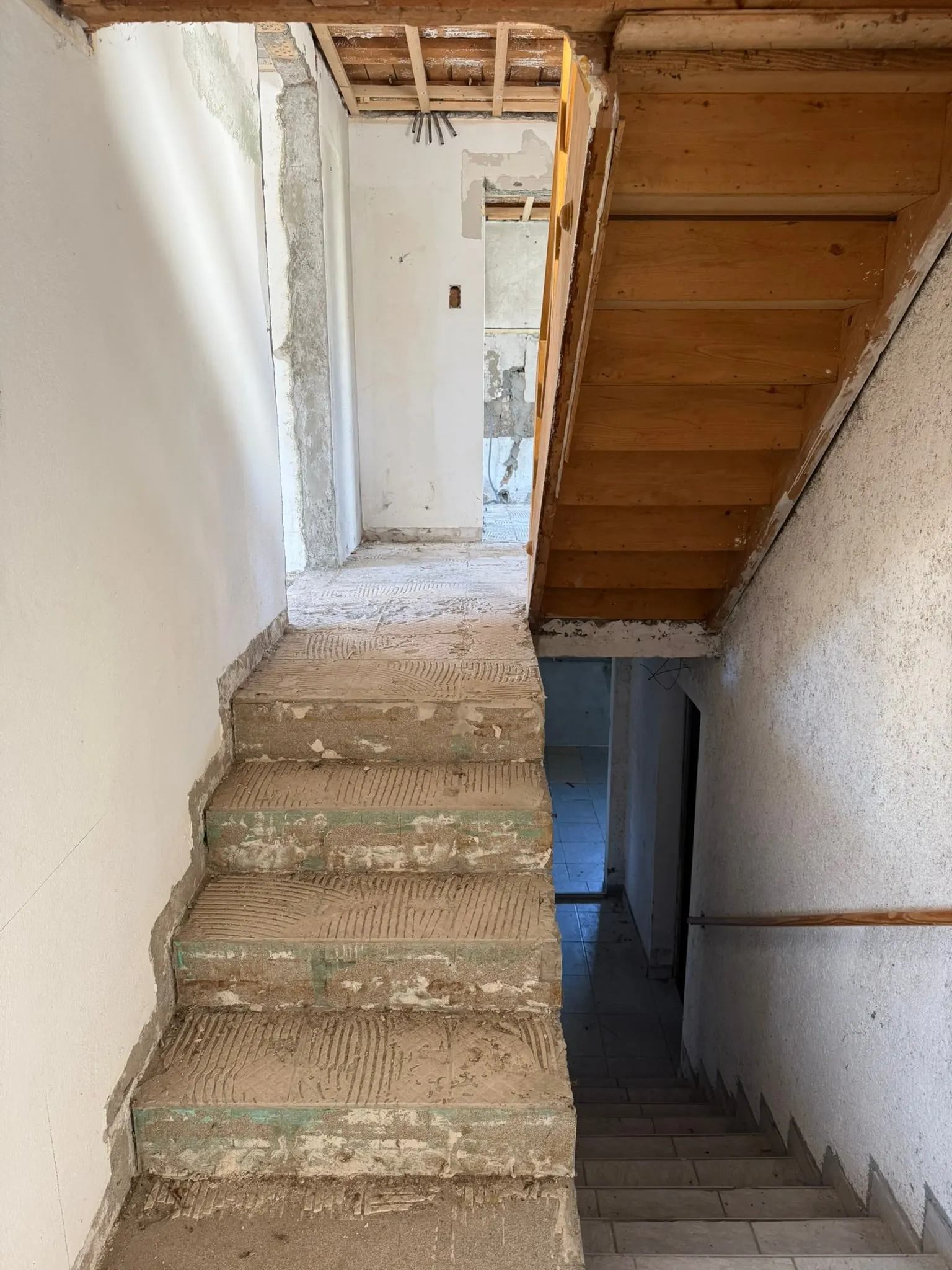 Treppe während des Umbaus