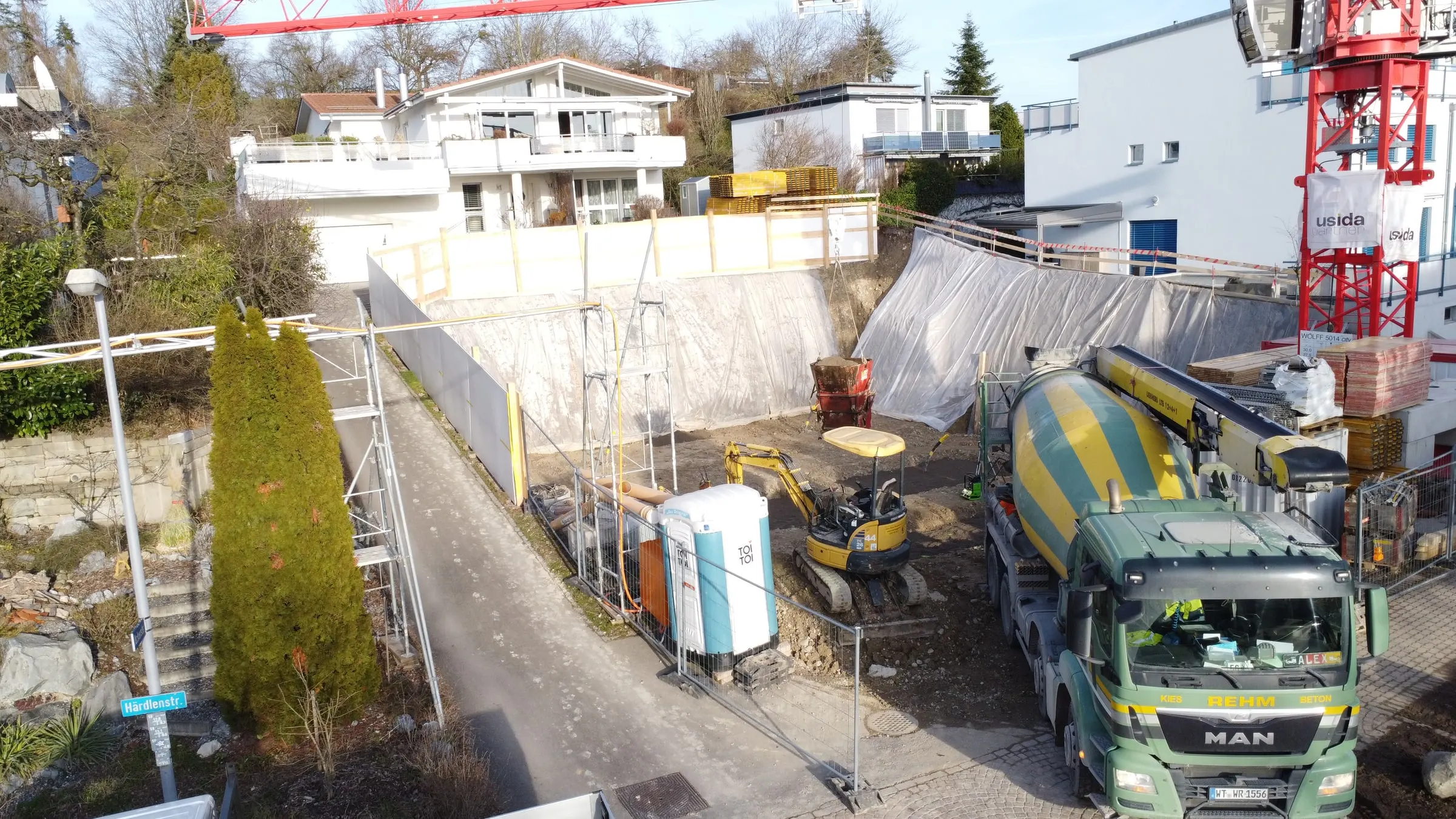 Betonarbeiten in der Baugrube