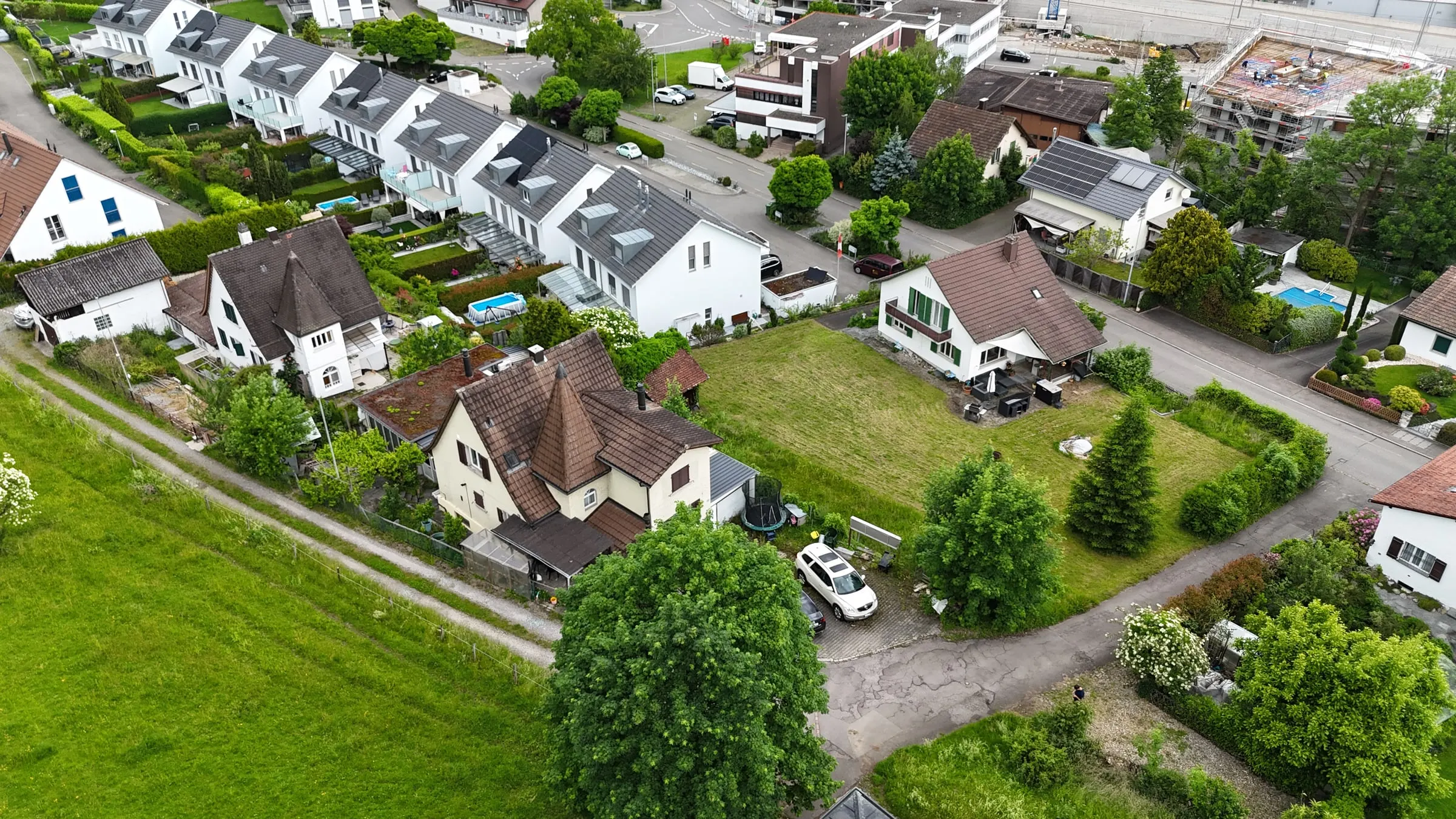 Luftaufnahme der Umgebung vor Projektbeginn