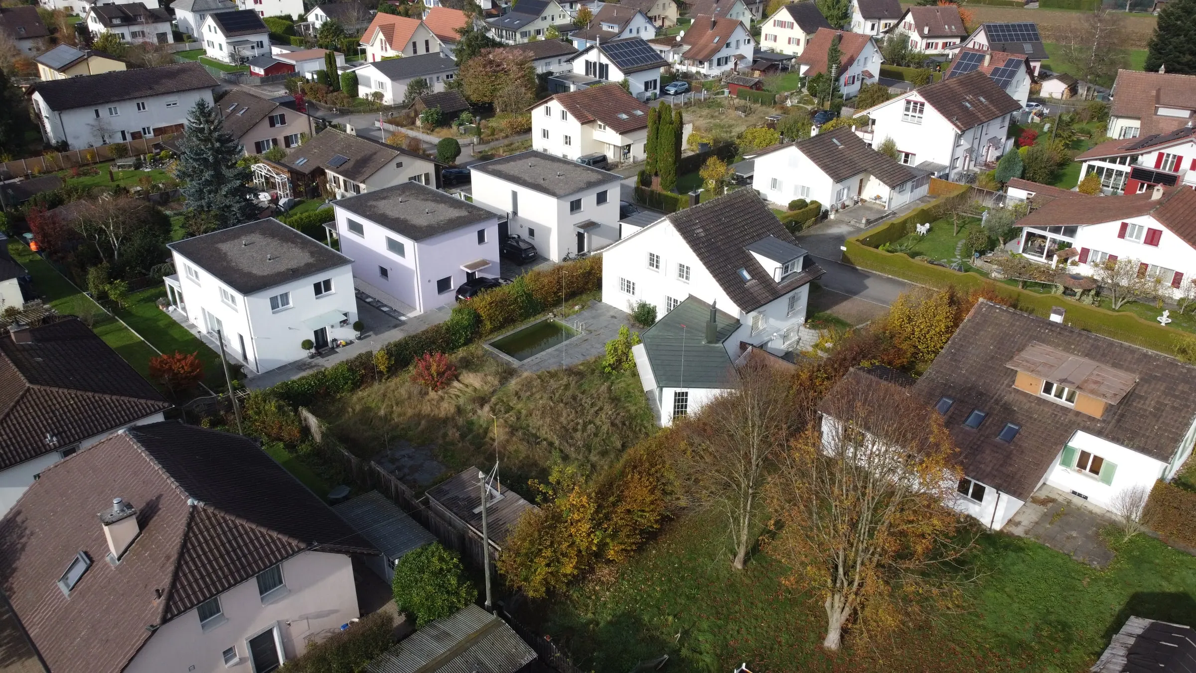 Luftaufnahme der Parzelle mit Umgebung
